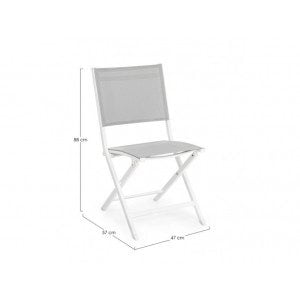 Zložljivi vrtni stol ELIN LH30 bela je narejen iz aluminija in je prašno barvan (poliester). Hrbet in sedež sta iz tekstila. Material: - Aluminij - Tekstil