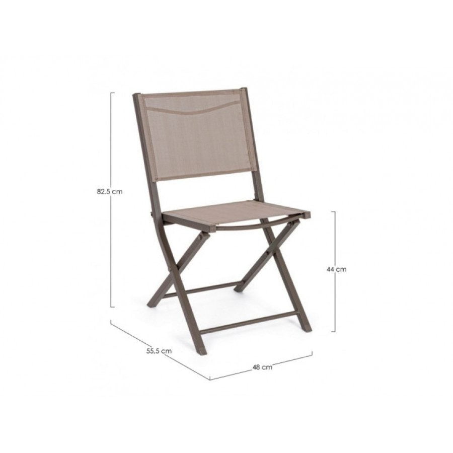 Zložljivi vrtni stol HILDE YK14 kava je narejen iz aluminija in je prašno barvan. Sedež in hrbet sta iz tekstila. Material: - Aluminij - Tekstil Barva: -