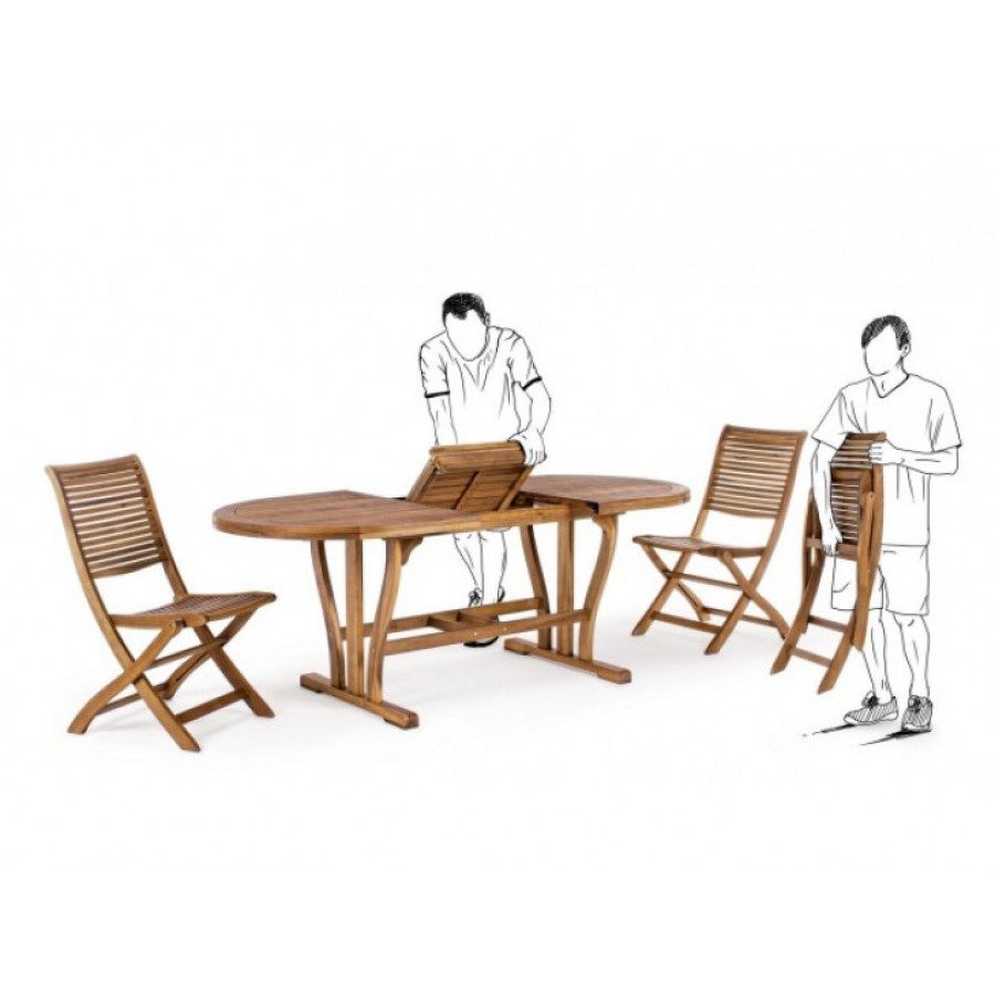 Zložljivi vrtni stol NOEMI PIEGHEVOLE je narejen iz lesa z oljnim premazom. Stol je zložljiv. Material: - Les Barva: - Akacijev les Dimenzije: širina: