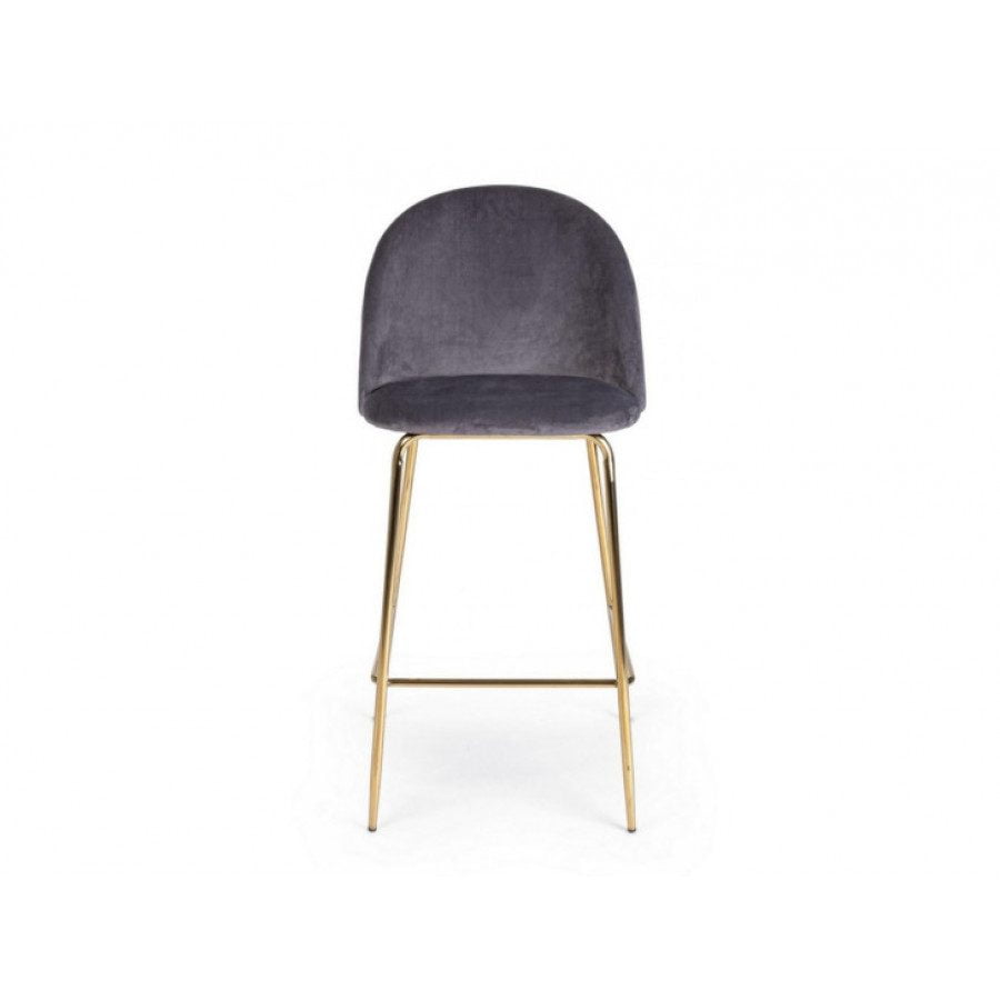 Barski stol CARRY je narejen iz kovinskih nog- kromirane v zlati barvi, obloga je iz poliuretanske pene. Prevleka je iz žameta (100% poliester). Dimenzije: