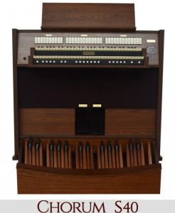 CHORUM S40 digitalne sakralne orgle Viscount - Orgle Viscount CHORUM S 40 z dvema manualoma, 31 glasovi in priročno razporeditvijo registrov omogoča