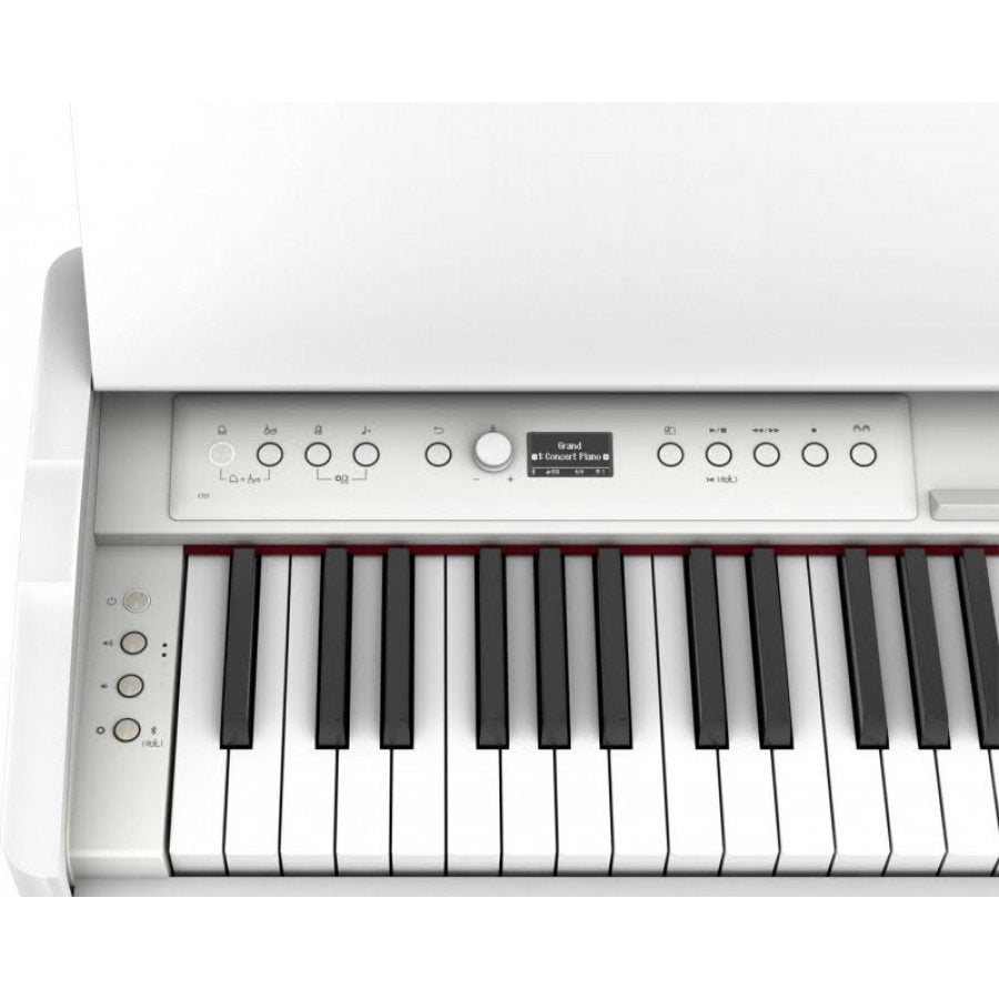 F 701 WH Roland električni klavir - Roland F-701WH je naslednik popularnega modela ROLAND F 140R. Nove funkcije so : večji ekran, Bluetooth audio (za