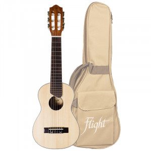 FLIGHT gitalele GUT 350 - Gitalele FLIGHT model GUT 350 v natur barvi - priložena torba. Priljubljen instrument, mešanec med ukulelami in kitaro.