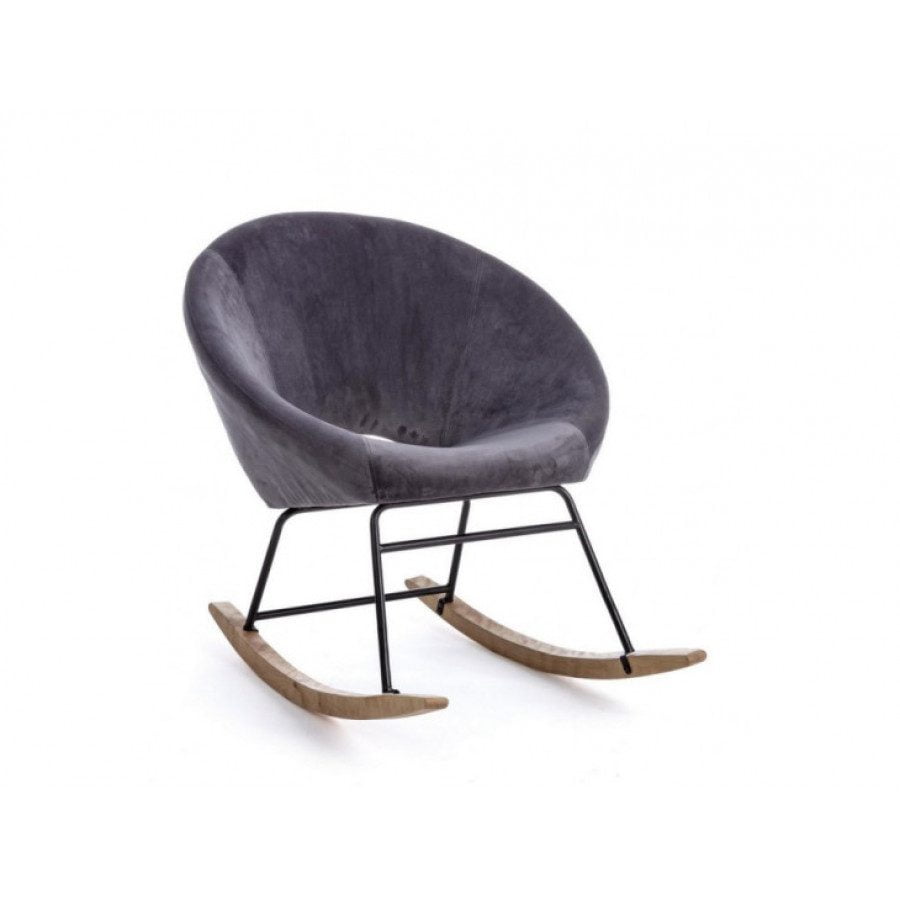 Fotelj ANNIKA temno siva ima okvir iz jekla, prevleka iz poliestra ki oddaja učinek žameta. Polnilo fotelja je z poliuretansko peno. Material: - Jeklo -