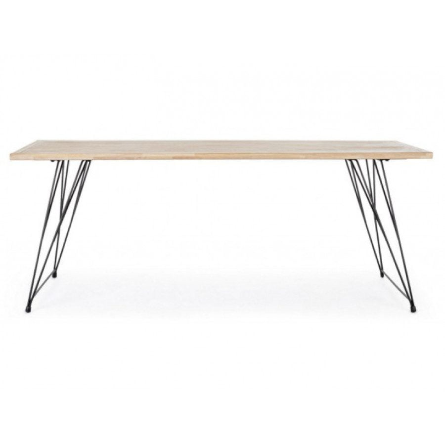 Jedilna miza DISTRICT je sestavljena iz kovinskih nog in lesene mizne plošče. Dimenzije: širina: 200cm globina: 90cm višina: 76cm