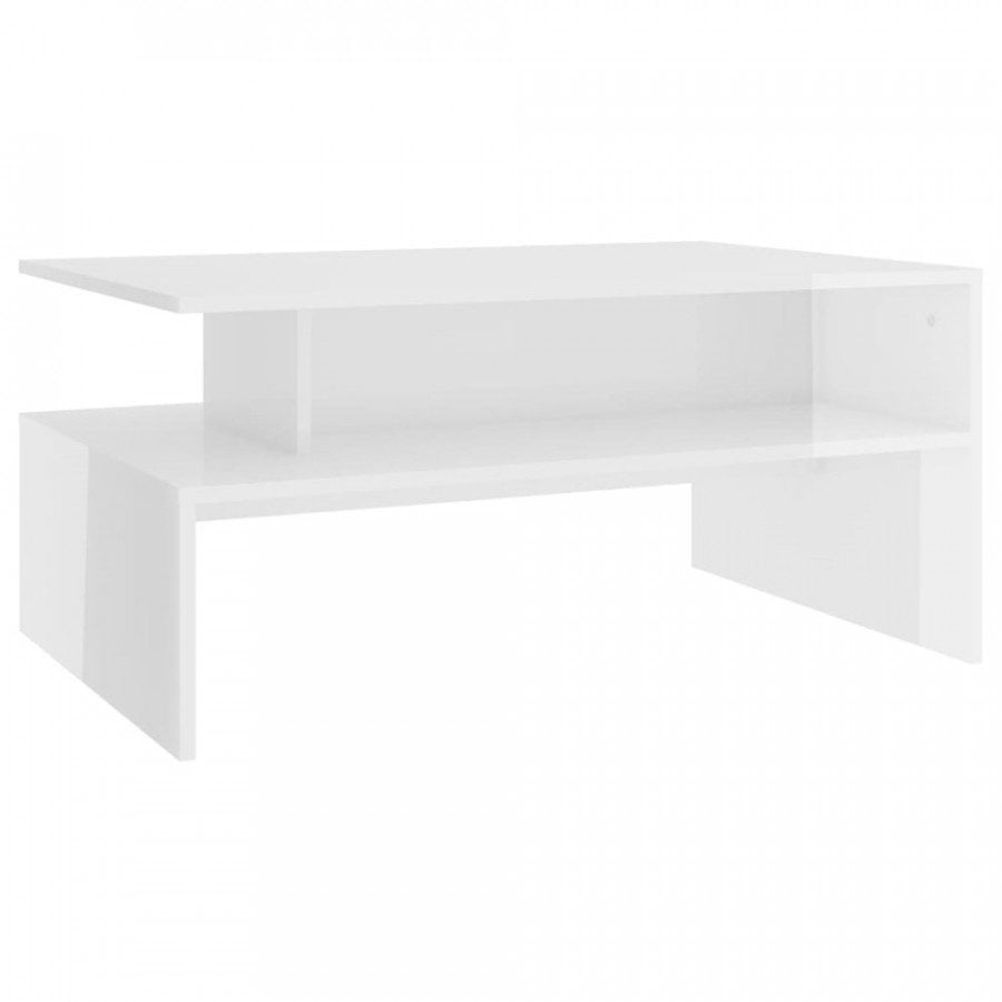 Klubska miza futurističnega dizajna, v povsem beli barvi z visokim sijajem. Celotna miza je izdelana iz visokakovostnega lakiranega iverala. Pod namizno