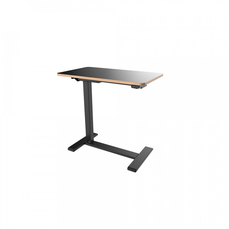 Moderna nadposteljna pisalna miza v črni barvi z avtomatsko nastavljivo višino. Ima vgrajen električni motor, ki omogoča gladko spreminjanje višine mize