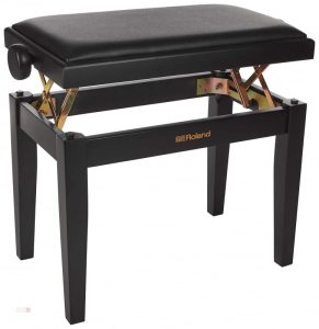 Stol klavirski ROLAND RPB 200 BK - črni mat - Klavirski stol z dvižnim mehanizmom Roland uvrščamo v višji razred klavirskih stolov; predvsem ga odlikuje