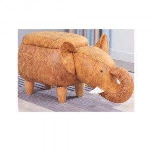 Simpatičen tabure, oblikovan v obliki slončka. Noge so narejene iz masivnega borovega lesa. Stolček je oblečen v umetno usnje. Zgornji del se lahko dvigne