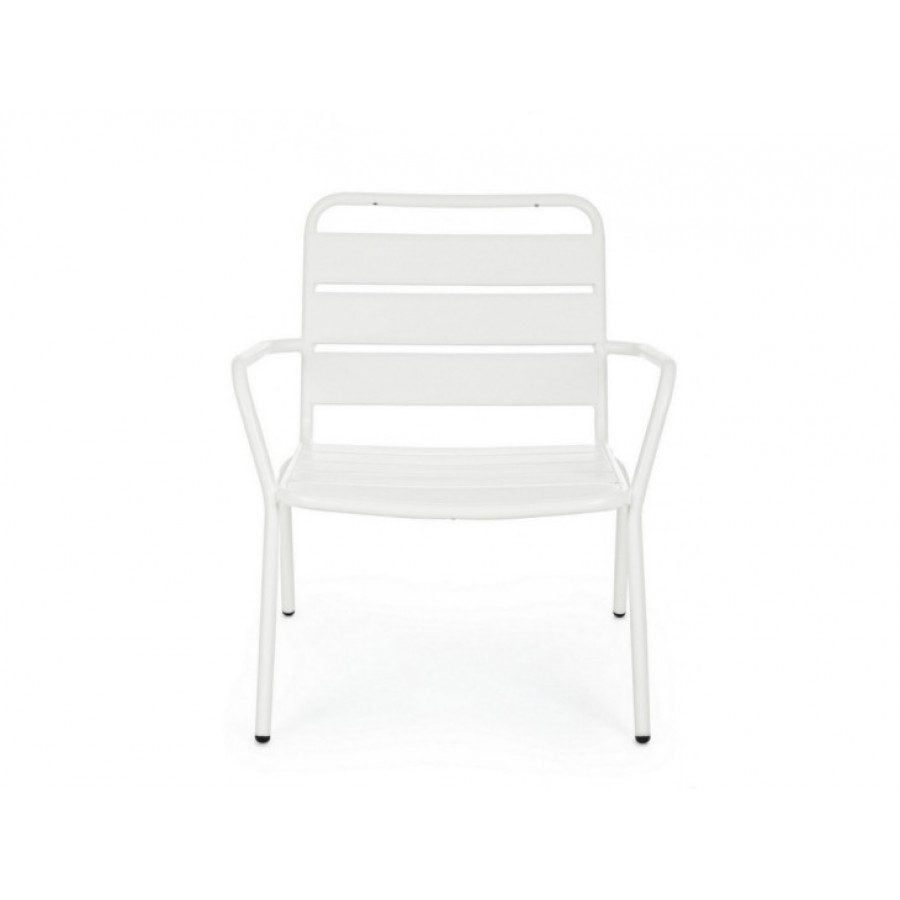 Vrtni stol MARLYN bela je narejen iz jekla prašno premazan (poliester). Ima mat zaključek barve. Material: - jeklo Barve: - Bela mat Dimenzije: širina: 65cm