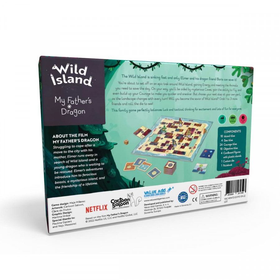 Wild Island - My Father's Dragon is a family board game based on the film My Father's Dragon. Each player represents a team of boy Elmer and dragon Boris. The