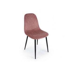 Jedilni stol IRELIA roza ima kovinske noge, obložen je z peno ki ima prevleko iz poliestra, ki pa stolu daja občutek žameta. Material: - Kovina - Pena -