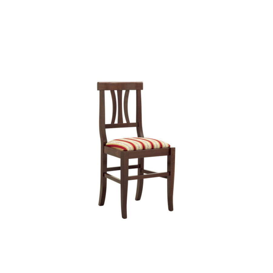 Jedilni stol MARK je narejen iz masivnega lesa in blaga z vzorcem. Popestril bo vsako jedilnico.