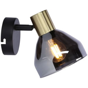 Material:: Kovina, Steklo Vrsta: Stenska Primerne žarnice: E14 Količina žarnic: 1x40W Barva:: Črna+Rjava Energijska nalepka: A++ - E Teža: 0,21 kg