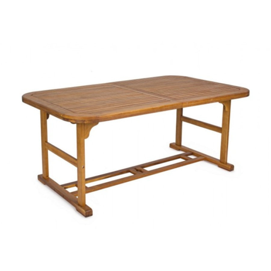 Vrtna raztegljiva miza NOEMI RETT 180-240X100 je narejena iz lesa z dvojnim robom. Čez ima oljno oblogo. Material: - Les Barva: - Akacijev les Dimenzije: