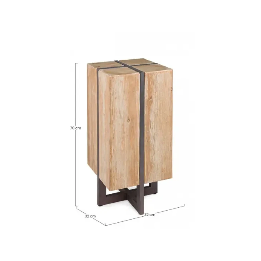 Barsrki stol GARRETT je narejen iz kovinskega ogrodja, sedišče je v videzu lesa. širina: 32cm globina: 32cm višina: 70cm