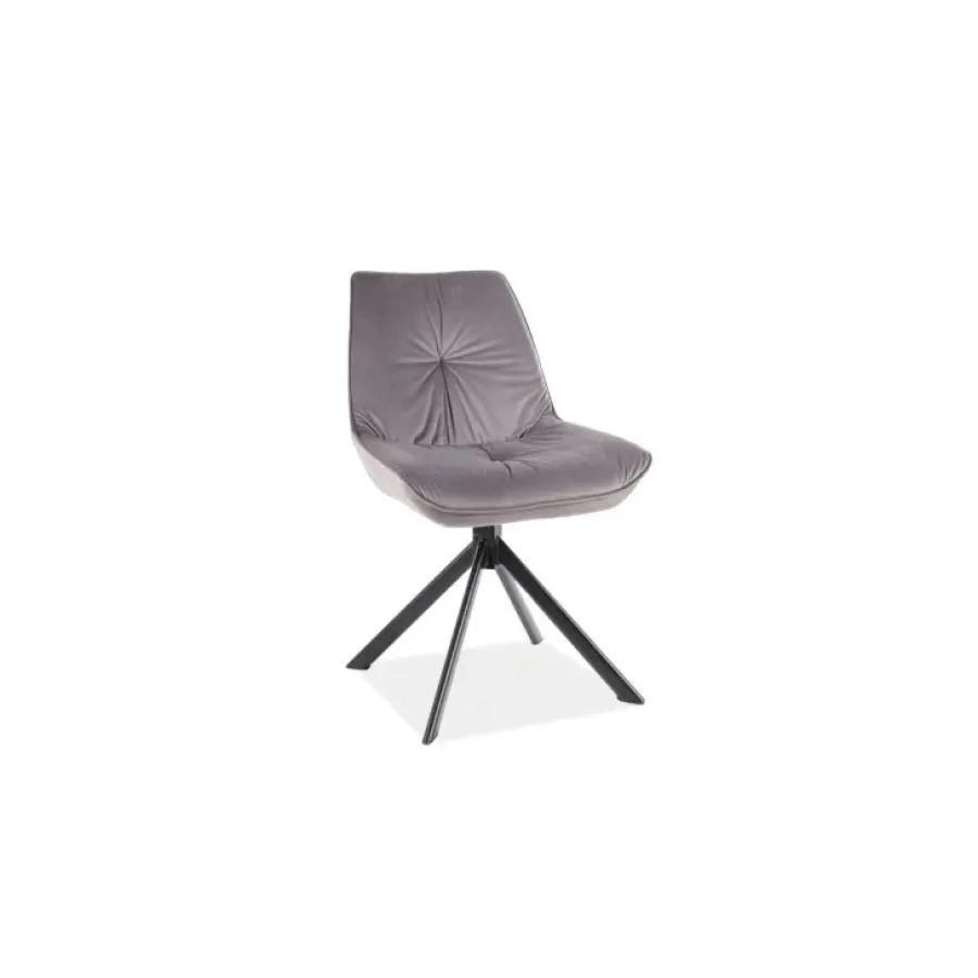 Jedilni stol PEPERMINT ima nežno blago kot žamet, noge so kovinske v črni mat barvi. Sedež se vrti za 180 stopinj, s funkcijo vraćanja v prvotni položaj.