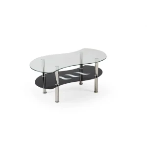 Klubska miza TANJA je stabilana in kvalitetna. Plošča mize in polica so steklene. Podnožje mize je iz nerjavečega jekla. Dobavljiva je v barvi kot na