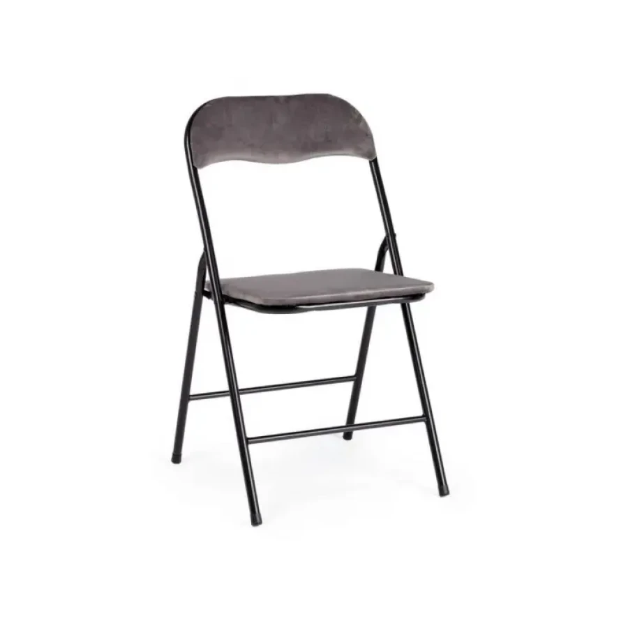 Zložljivi stol LAMAL s ima kovinski okvir in obložen je z peno, prevleka je iz 100% poliestra ki deluje kot žamet. Material: - Kovina - Pena - Poliester