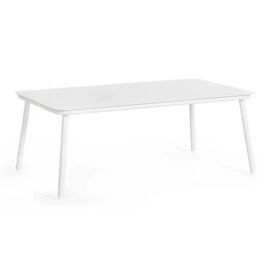 Vrtna mizica SPIKE 104X61 QS20 bela je prašno prevajana (poliester) iz aluminija. Dimenzije: širina: 104cm globina: 61cm višina: 40.5cm