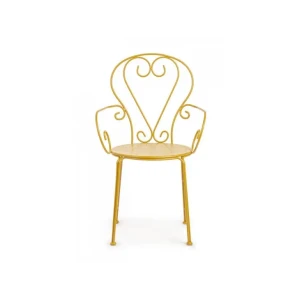 Vrtni stol ETIENNE rumena je narejen iz jekla in ima mat zaključek. Material: - Jeklo Barve: - Rumena Dimenzije: širina: 49cm globina: 49cm višina: 89cm