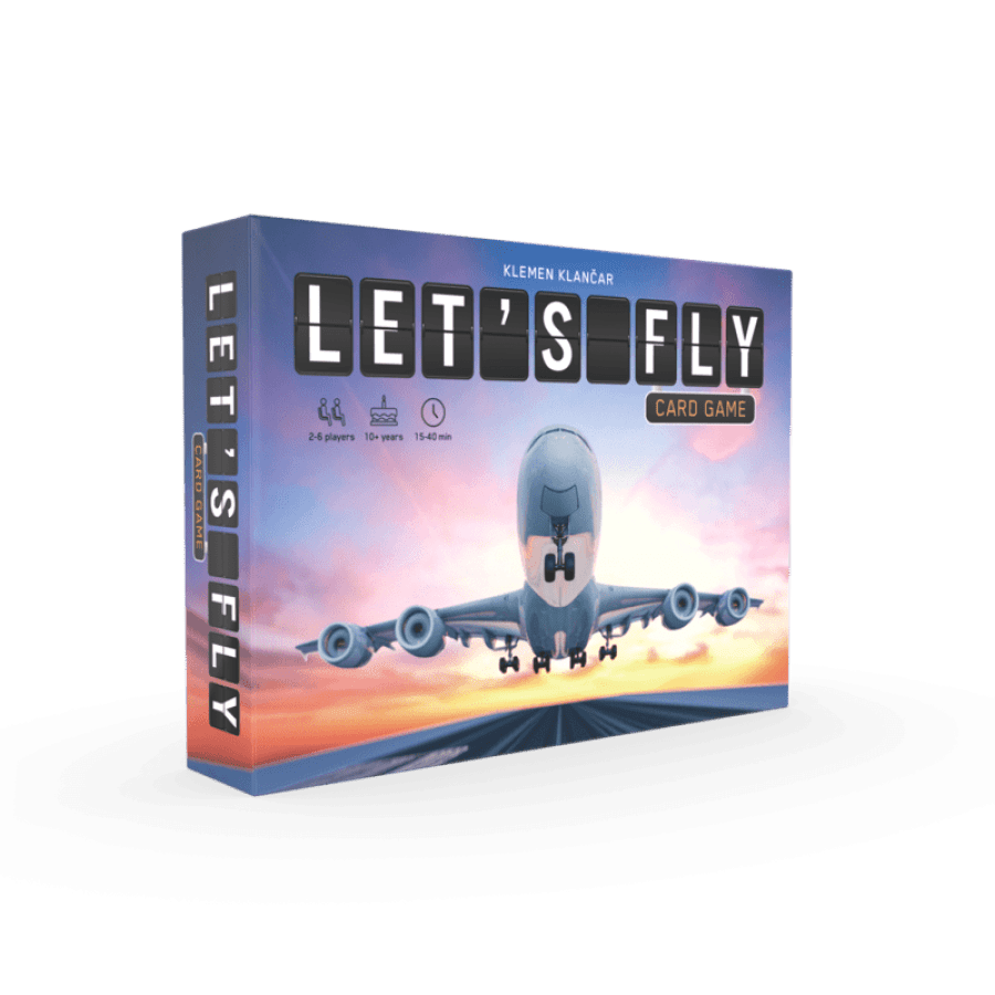 Igra Let's Fly je v angleškem jeziku. Slovenska verzija igre je Leti, leti. Let's Fly je izvirna igra s kartami, pri kateri igralci načrtujete letalske