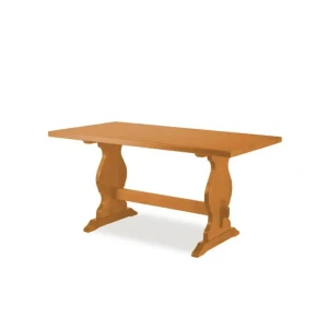 Jedilna miza INO je narejena iz masivnega smrekovega lesa, mizna plošč je debeline 3 cm, dobavljiva v medeni barvi. Dimenzije: - Š: 130 cm - G: 80 cm - V: