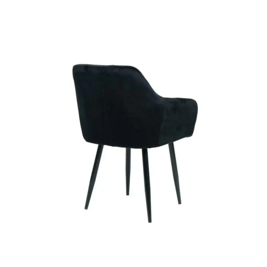 Kuhinjski stol ČILI VELVET črna je izdelan iz visoko kakovostne tkanine velvet. Močna stabilna kovinska konstrukcija mu zagotavlja vzdržljivost ter