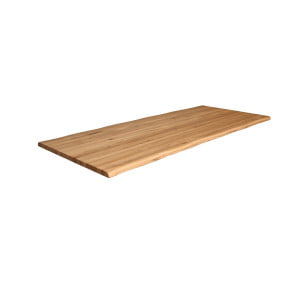 Mizna plošča z naravnim robom, v celoti narejena iz masivnega, hrastovega lesa. Plošča je debeline 40 mm. Na voljo je v več različnih dimenzijah in je