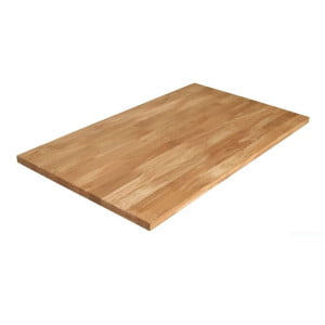 Mizna plošča z ravnim robom, narejena iz masivnega, hrastovega lesa. Plošča je debeline 40 mm. Na voljo je v več različnih dimenzijah in je kompatibilna