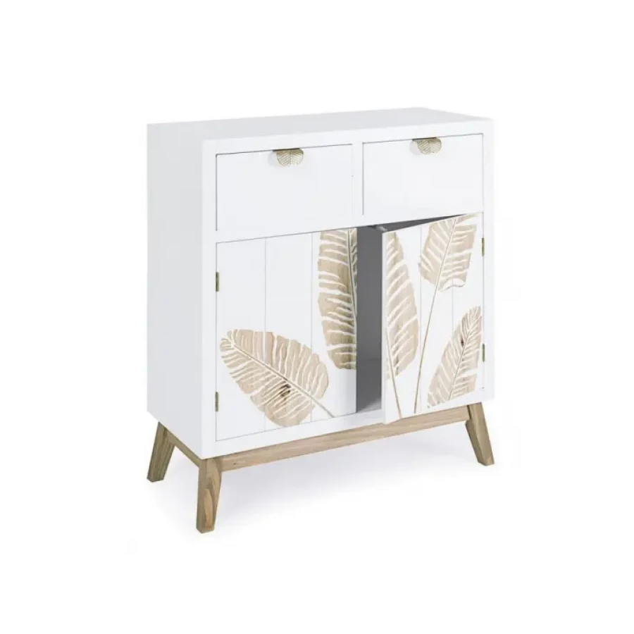 Komoda 2A-2C FOLIUM je narejena iz MDF plošče, ročaji so jekleni. Dimenzije: širina: 70cm globina: 30cm višina: 80cm