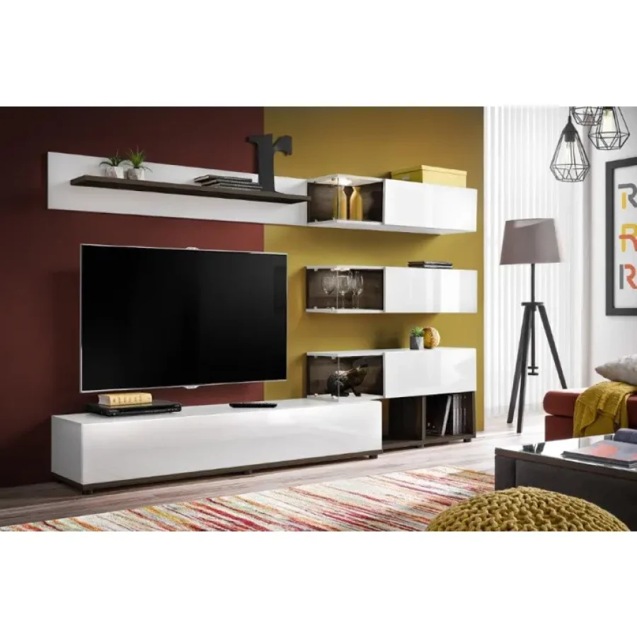 TV regal SALY 1 ima modernost ter prostornost. Izjemen dizajn regala bo popoln za moderno ureditev. Narejen je v kombinaciji hrasta ter antracita, ki sta v