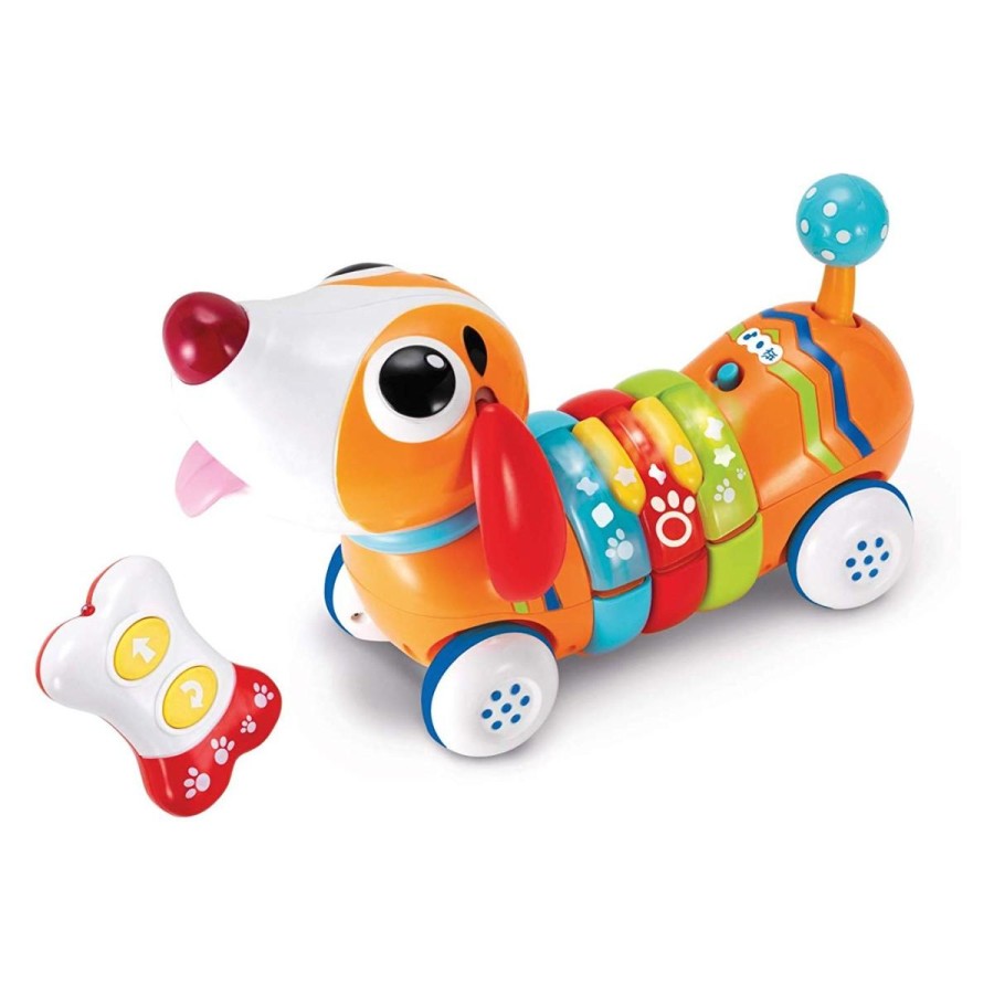 Winfun Mavrični kužek je zabavna otroška igračka z veliko učnimi učinki.  Medtem ko hodi