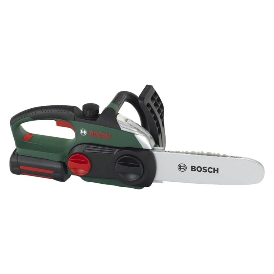 Bosch motorna žaga izgleda kot pravo orodje z realističnim zvokom motorne žage. Za delovanje potrebuje baterije (3 x AA baterija