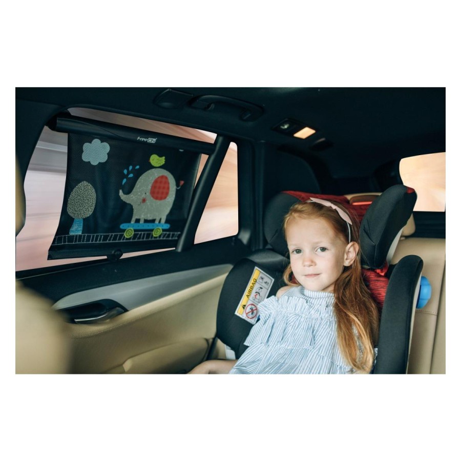Kompaktno senčilo za avtomobilska stekla zaščiti otroka pred motečo svetlobo