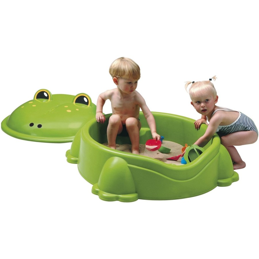 Peskovnik v obliki prikupne žabe lahko uporabite tudi kot bazenček