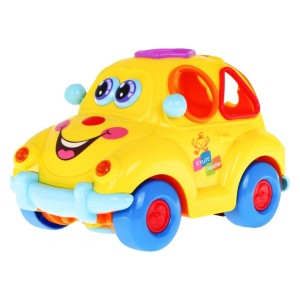 Prikupen avtomobil s pomočjo katerega bo malček spoznaval barve in oblike.
