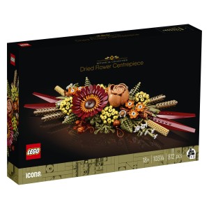 Sprosti se in ustvarjaj s kompletom za sestavljanje LEGO® Namizni okras iz suhih rož (10314).