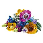 V kompletu je 8 travniških rož in pisani šopek je v celoti izdelan iz LEGO elementov. Rože imajo nastavljive peclje