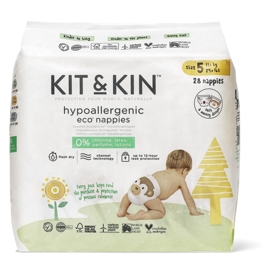 Hipoalergene pleničke Kit & Kin odlikuje izjemno vpojno jedro