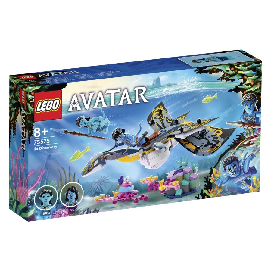 Potopi se v ocean na Pandori s čudovitim kompletom LEGO® Avatar Odkritje Iluja. Pridruži se Tsireyi in Tuk na razburljivih podvodnih dogodivščinah. Poustvari svoje najljubše prizore iz filma in uprizori svoje zgodbe. Uporabi svoj Na'vi kuru za povezavo z ilujem in se dobro drži