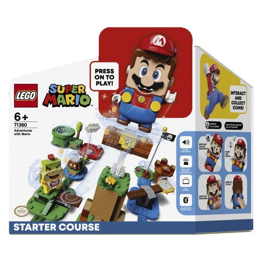 kako se LEGO® Mario™ odziva v resničnem življenju in ga popelji na začetno progo LEGO® Super Mario™! Sestavi svoj nivo in Mariu pomagaj zbrati kovance. Zavrti se na ploščadi ... a pazi