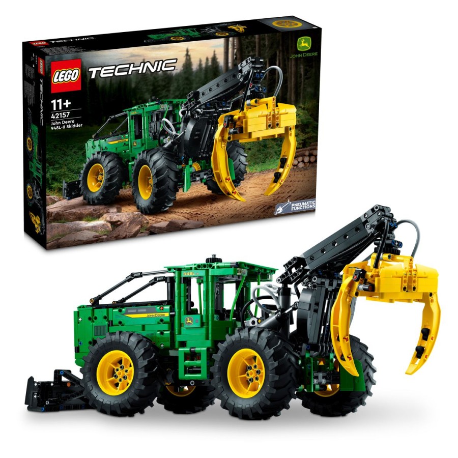 da boš sestavil velik LEGO® Technic Vlačilec hlodov John Deere 948L-II. Poustvari vse podrobnosti enega največjih vozil John Deere. Na njem je veliko kulskih podrobnosti