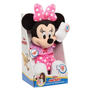 Prinesite domov zabavo serije Disney Junior Mickey Mouse Funhouse s tem čudovitim plišem Minnie Mouse! Minnie Mouse Singing Fun Plush bo poskrbela