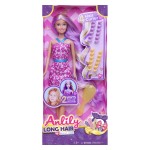 Prelepa punčka Anlily izjemno dolgih modnih vijoličnih in svetlih las