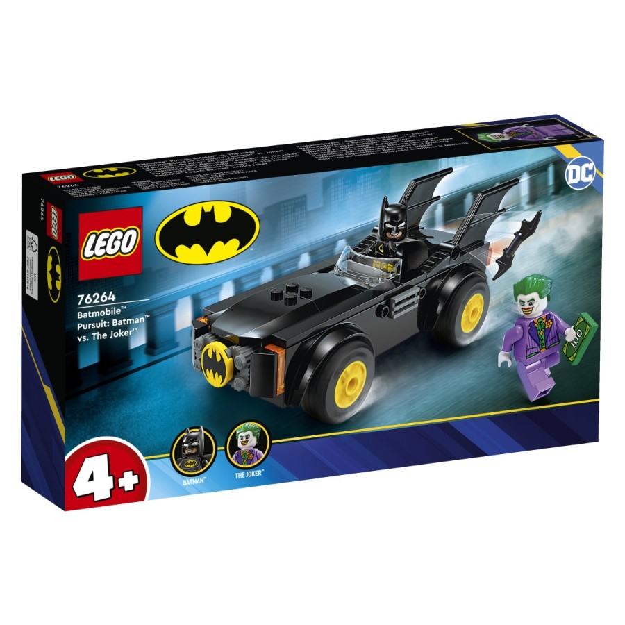 Joker™ je ukradel denar! Batman™ sede v Batmobile™ in zdivja za njim. Plameni bušnejo iz izpušnih cevi