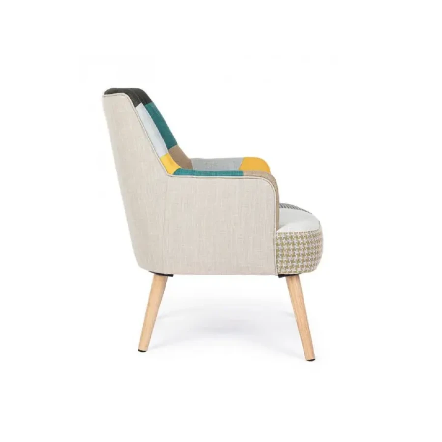 Fotelj GALATEA 2 ima strukturno iz borovega lesa. Je mehek in prijeten za se odpočiti. Material: - Les Barva: - Lesene noge - Več barvni Dimenzije: širina: