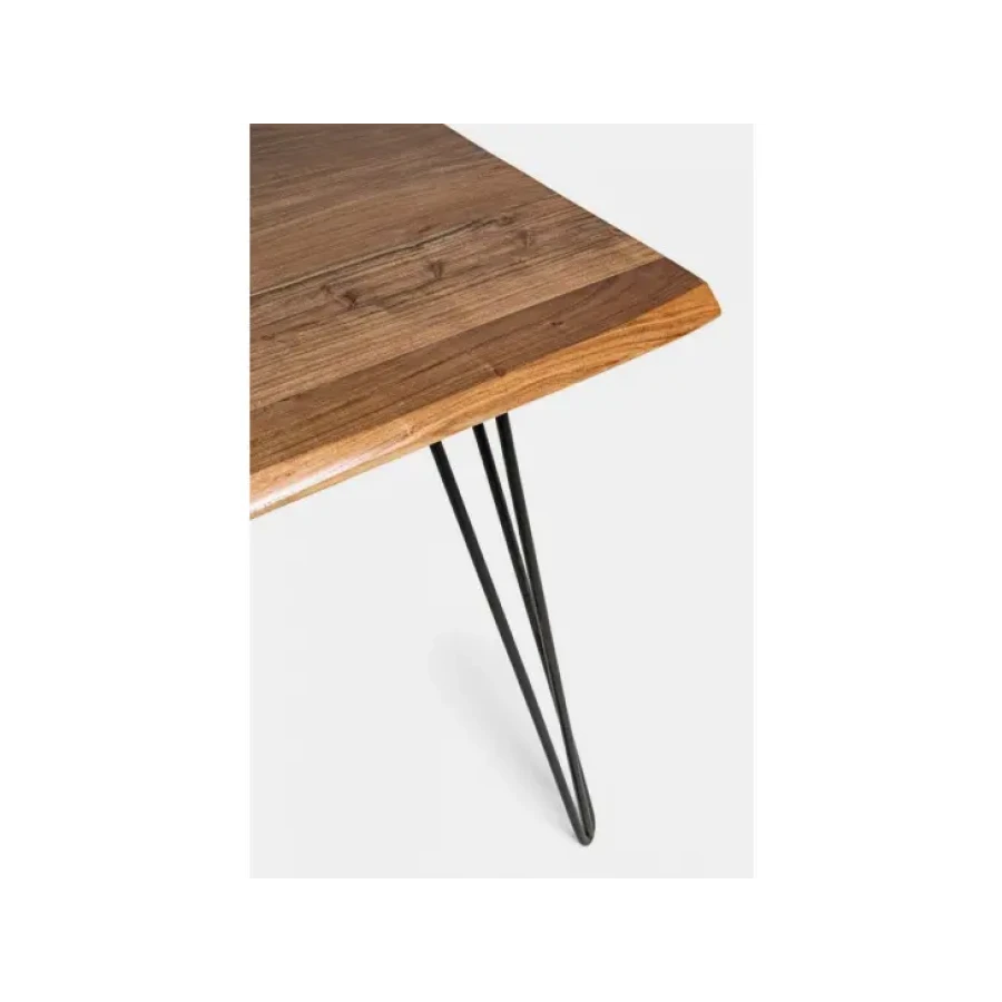 Jedilna miza BARROW 180X90 ima top iz lesa, jeklene noge. Ker je les ročno oblikovan lahko pride do različnih oblik in velikosti. Material: - Akacijev les -