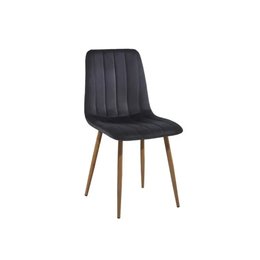 Jedilni stol FOXY velvet črna je odlična rešitev za kombiniranje v minimalističen ali industrijski stil prostora. Kombinacija črnega blaga s hrastovmi