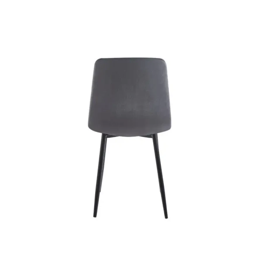 Jedilni stol MILA velvet siva je odlična rešitev za kombiniranje v minimalističen ali industrijski stil prostora. Kombinacija sivega prešitega blaga s